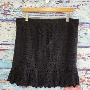 Anthropplogie Elegant Black Knit Skirt Size XLP